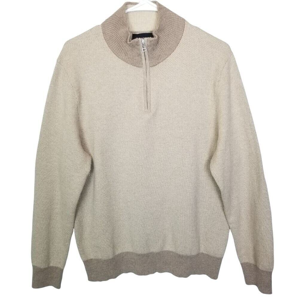 Bonobos Mens Cotton Cashmere Sweater Size M Minimalist Preppy Classic 1/4 Zip